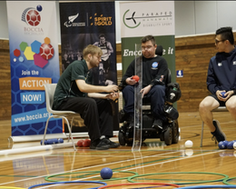 Cullen gets ready to play his Boccia shot