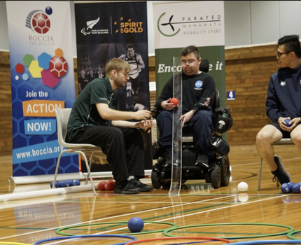 Cullen gets ready to play his Boccia shot